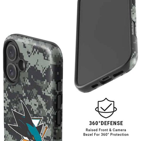 NHL San Jose Sharks Camo iPhone 16 Plus Magsafe Impact Case